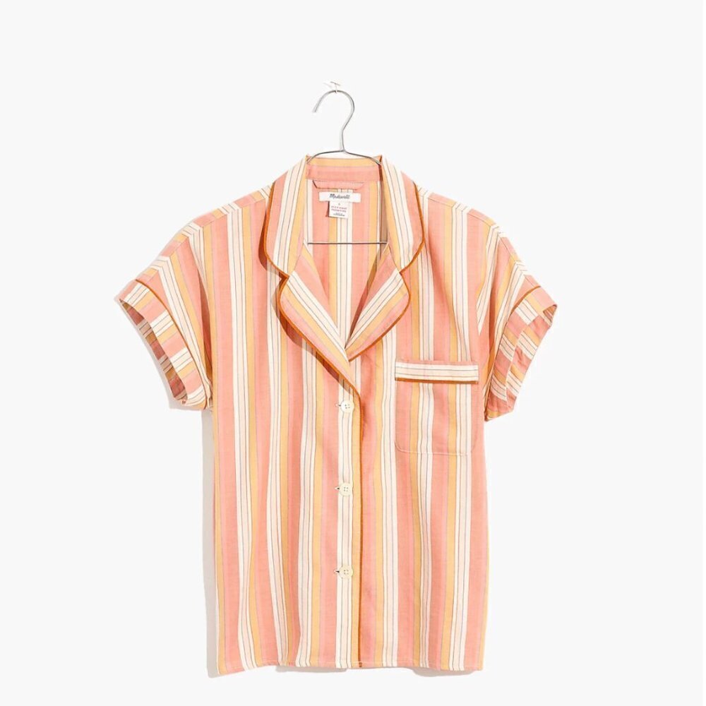 Bedtime Pajama Top in Rainbow Stripe